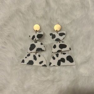 Cow print earrings